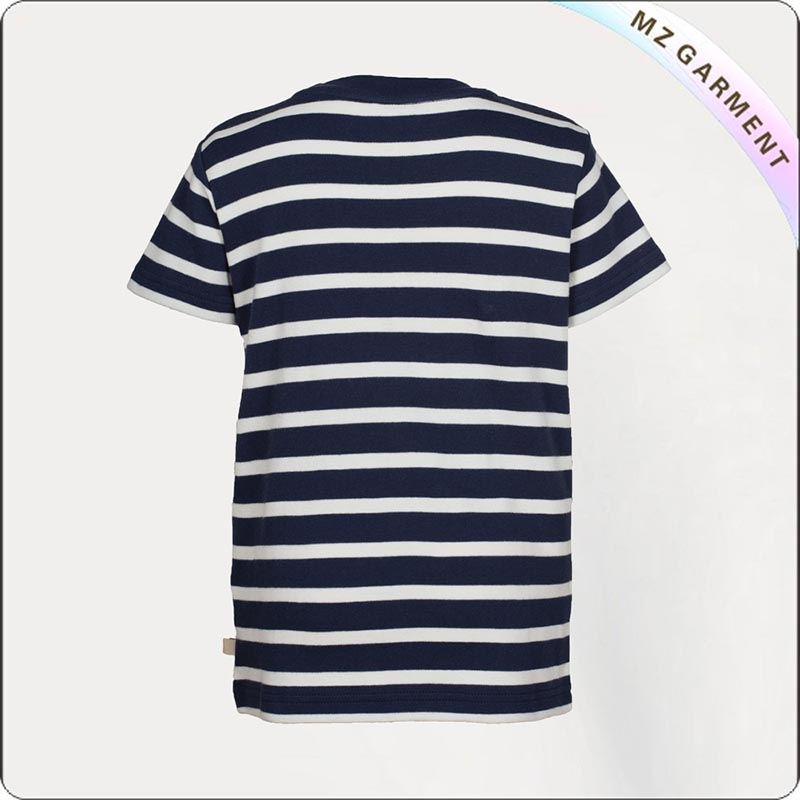 Boys Striped Bird Printed Tee