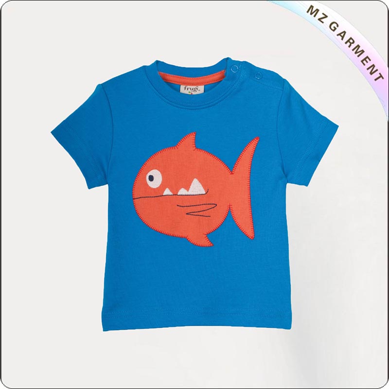 Diver Blue Fish Printed Tee