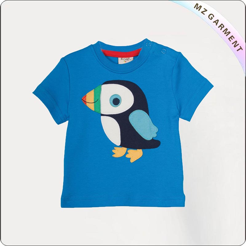 Diver Blue Puffin Printed Tee