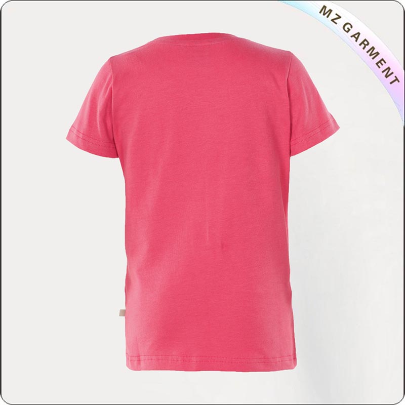 Girls Pink Car Printed Tee