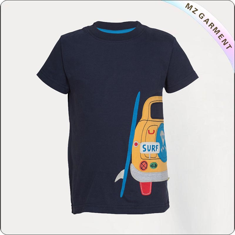 Navy Car Printed Tee