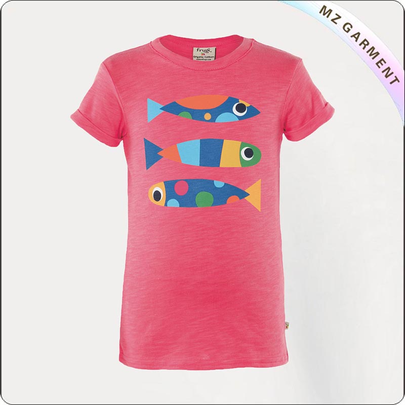 Raspberry Fish Printed Tee