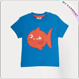 Diver Blue Fish Printed Tee