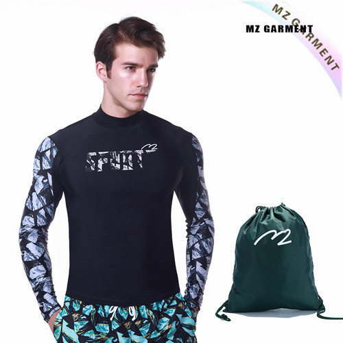 EU Size Male Loose Fit Rash Guard, 18% Spandex, Nylon, White