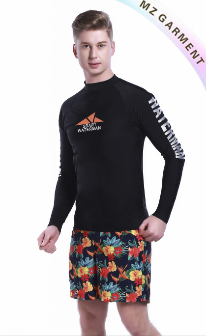 Long Sleeve Rash Guard for Men, Fabric 80% Nylon, 20% Spandex