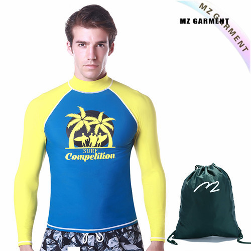 Men's Rash Guards, German Size, 82% Nylon, 18% Spandex, Blue