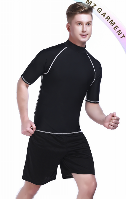 Mens Rash Guard Long Sleeve, Fabric 80% Nylon, 20% Spandex, 50+SPF/UPF