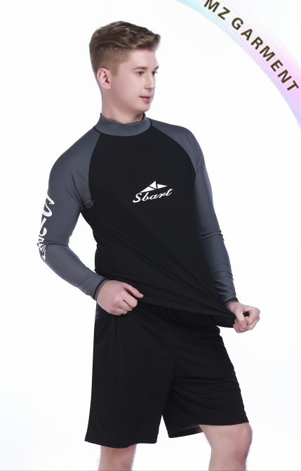 Rash Guard Men, 80% Nylon, 20% Spandex, Sun Protective Rate UPF 50+