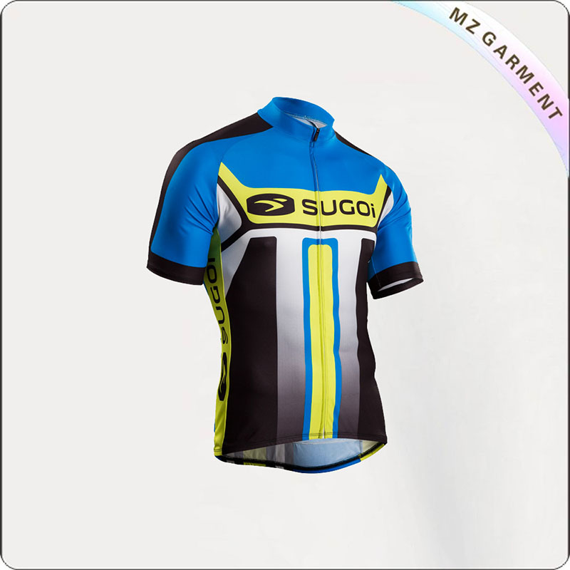 Blue & Yellow Short Sleeve Jersey Cycling Wear