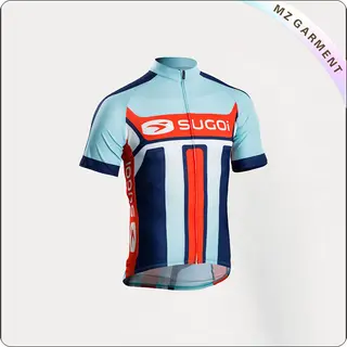 Light Blue & Red Short Sleeve Cycling Wear