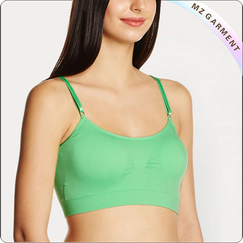 Green Long Exercise Bra