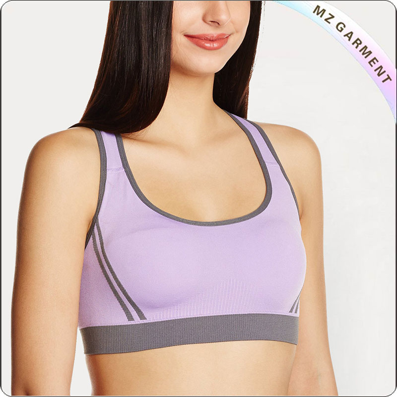 Light Purple & Grey Moulded Cup Exercise Bra