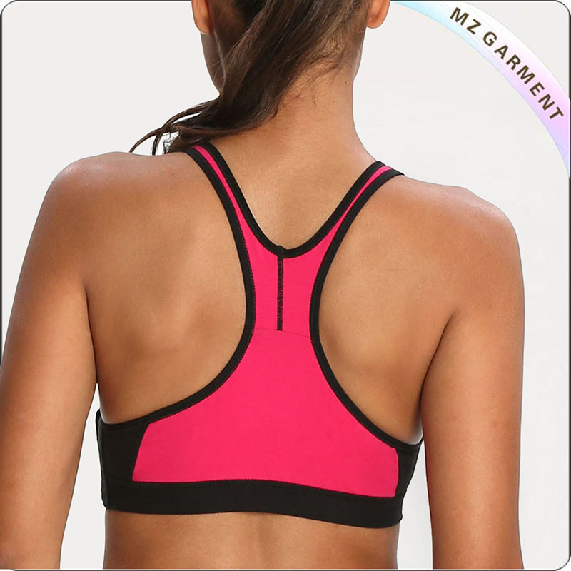 Pink & Black Racer Back Exercise Bra