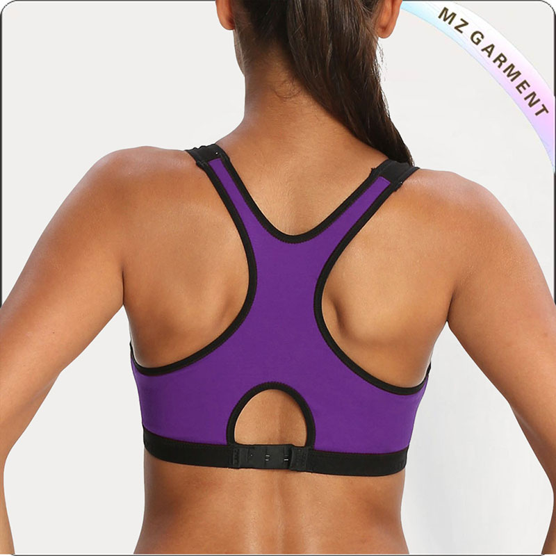 Purple Racer Back Padded Exercise Bra