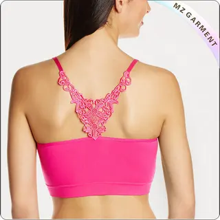 Pink Long Exercise Bra