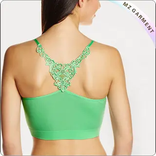 Green Long Exercise Bra