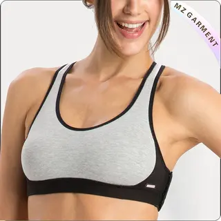 Light Grey & Black Racer Back Exercise Bra