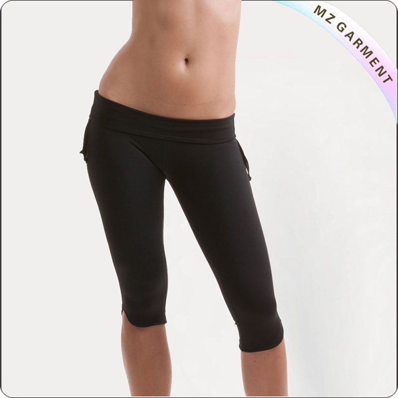 Black Cover Knee Yoga Wear