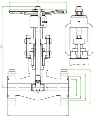 2500LB Integral Flanged Globe Valve, Bolted Bonnet