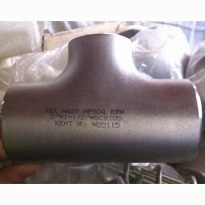 A403 WP304 Reducing Tee, ANSI B16.9, DN50 X DN40, SCH 10S, BW Ends