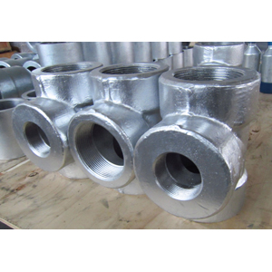 ASME B16.11 Galvanized Reducing Tee, ASTM A105, PN400, DN50 X DN80