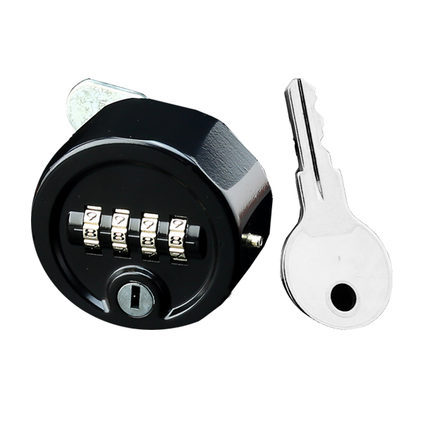 Zinc Alloy 4 Digit Combination Lock, Override Key, Satin Chrome
