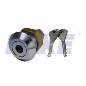 Harden Steel, Brass Top Security Cam Lock, Shiny Chrome, Nickel Plated