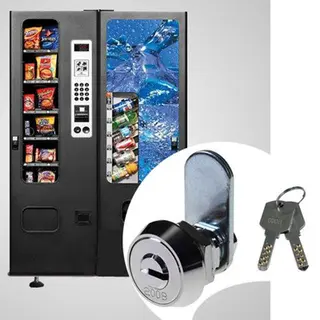 Vending Machine Lock, Zinc Alloy, Brass, Dimple Key, Nickel Plated
