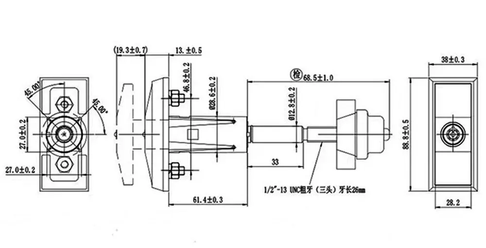 Drawing for Vending Machine T-Handle Lock