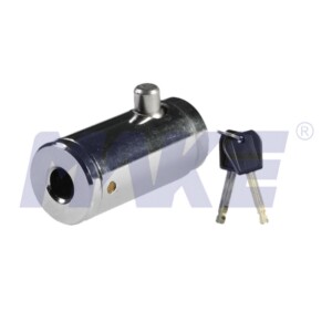 Vending Machine Plunger Lock, Hardened Steel, Brass, Shiny Chrome