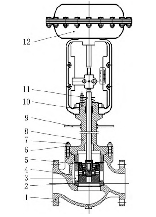 Plane Section View of Cryogenic Ball Control Valve