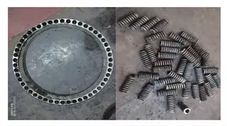 Schematic of Material Accumulation in Spring Cavity