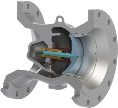 Axial Flow Check Valve Cross Section