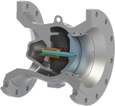 Axial Flow Check Valve Cross Section