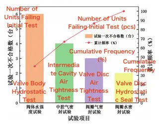 Classification and statistics of nonconformities for the first batch of lift check valves