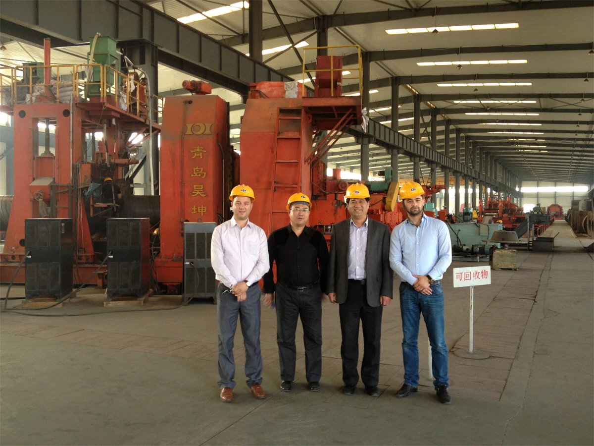 Albania clients working with engineers in landee stee pipe factory