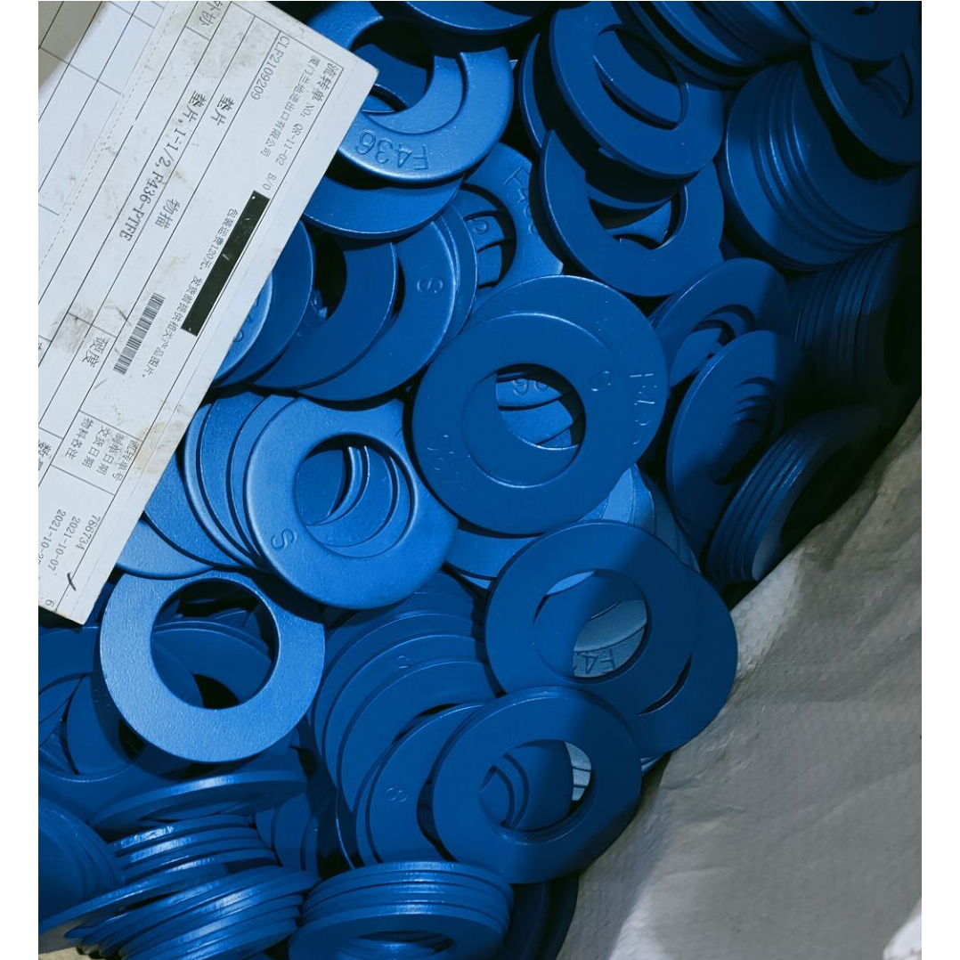 ASTM F436 Flat Washer, 1-1/2 Inch, Blue Xylan/PTFE Coated