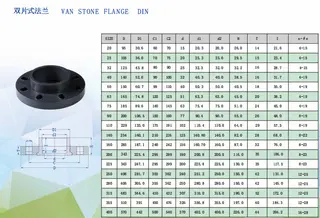 DIN Van Stone Flange Dimension Table