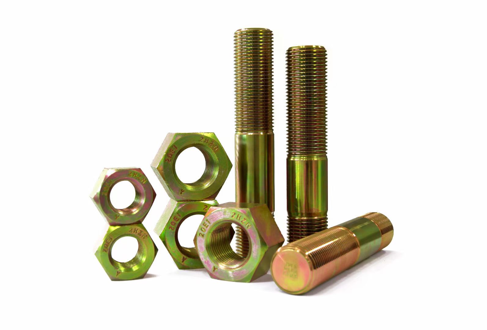 Stud Bolts with 2 Hex. Heavy Nuts