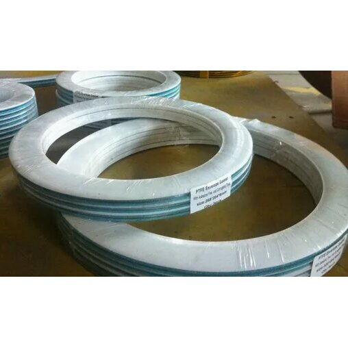PTFE Envelope Gasket, Fiber & Steel Ring Reinforced, 6 Inch