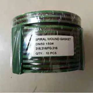2 Inch Spiral Wound Gasket, CL150, Graphite Filter, SS Outer Ring