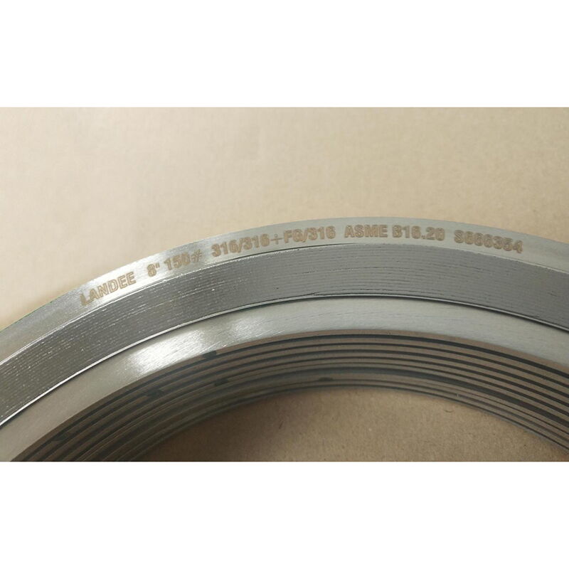 SS 316 Spiral Wound Gasket, Graphite Filler, 8 IN, CL150, RF