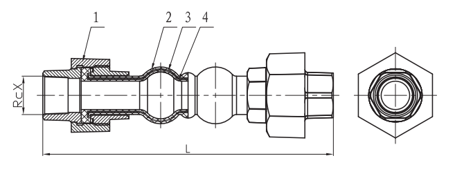 Twin Sphere Rubber Expansion Joint Structural Diagram