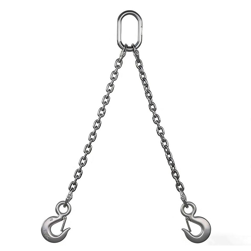 Two Hook Chain Lifting Chain with Double Hooks, SS 304, 2 M, 2 Ton Capacity | Landee