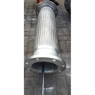 SS 316 Braided Hose, Stainless Steel, 10 IN, 150 LB, Flanged
