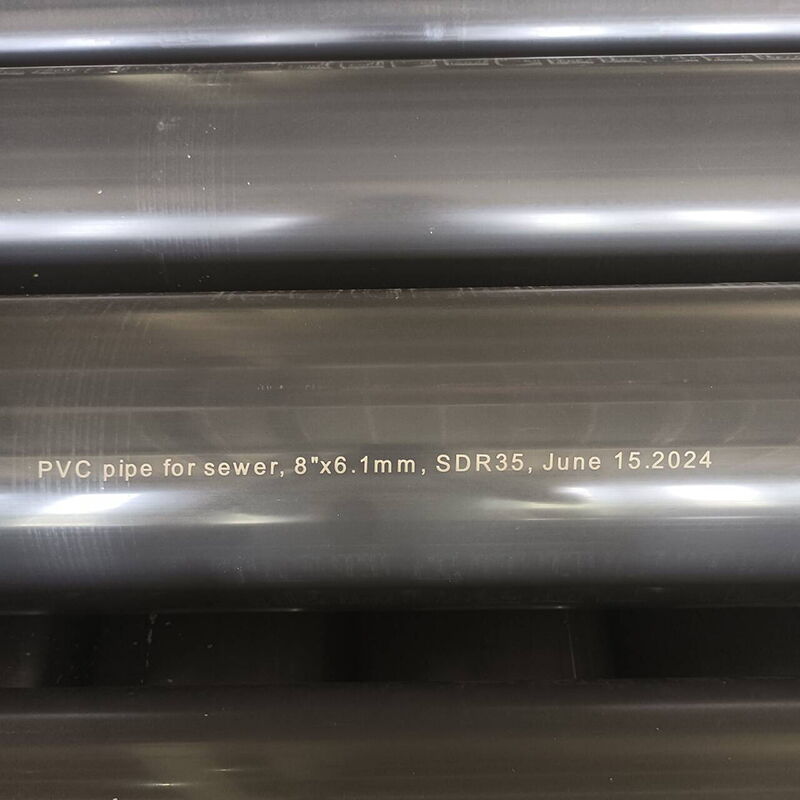 Gray PVC Plastic Pipe, 8 Inch, WT 6.1 mm, 6 Meters Long