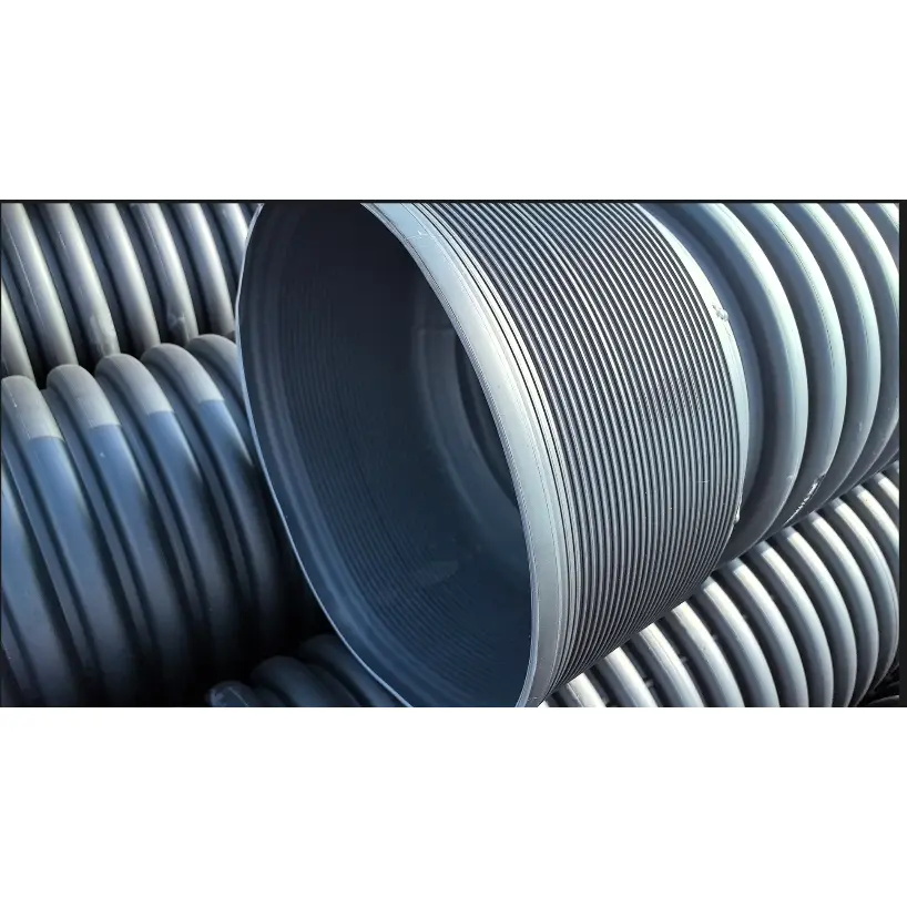 HDPE Double Wall Corrugated Pipe, DN225-DN800, 1.7-4.5 mm