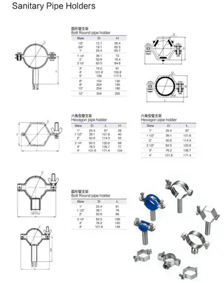 Stainless Steel Sanitary Pipe Holders
