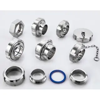 Stainless Steel Sanitary Unions, DIN, 3A, ISO, 1/2–10 Inches