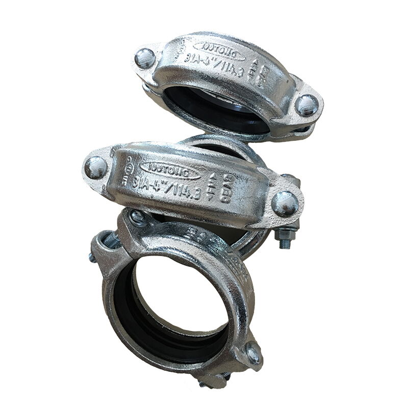 Angle Pad Coupling, Ductile Iron ASTM A536, UL/FM, 4 IN, HDG